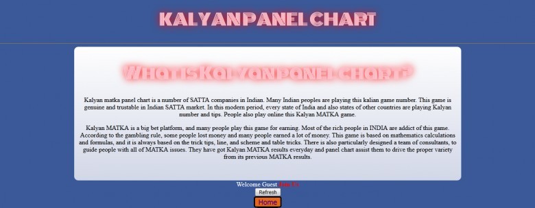Kalyan Panel Chart