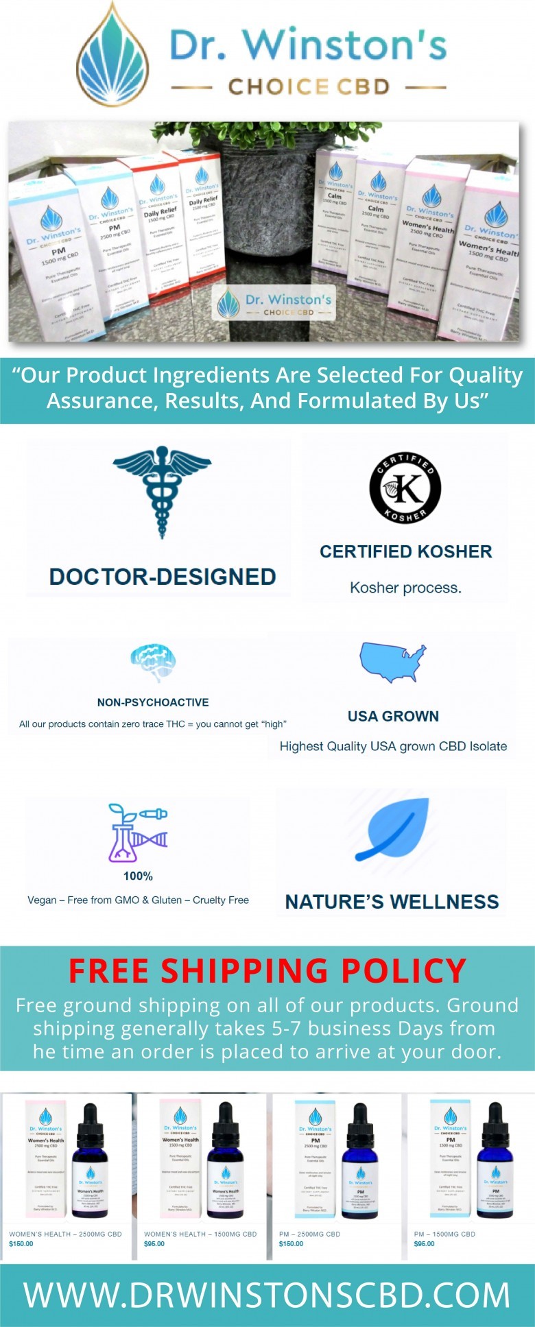Essential Hemp Oil | Clinically Tested | Dr. Winston’s Choice CBD