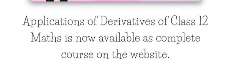 ApplicationsOfDerivatives