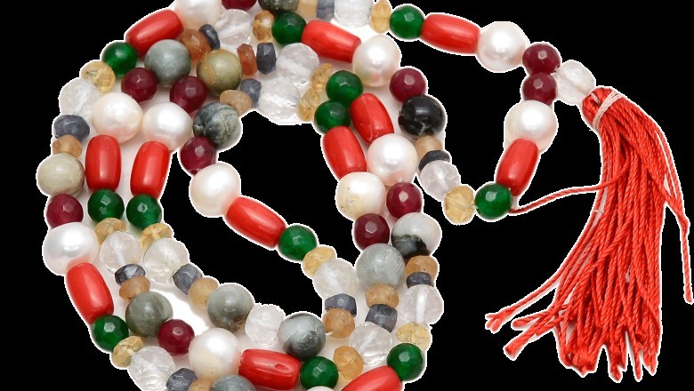 Buy Online 100% Natural Beads Navratna Mala In Thread