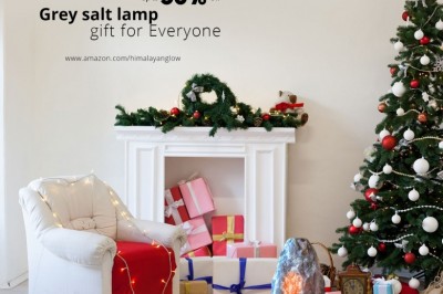 Happy Holideals! Up to 53% Off  Himalayan Glow Grey salt lamp gift for Everyone