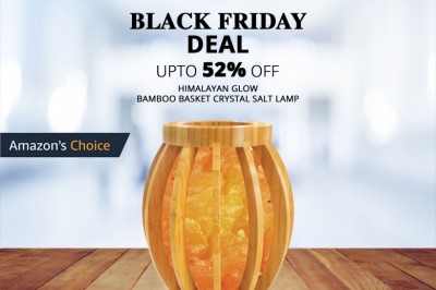 Black Friday Deal! Up to 52% Off Himalayan Glow Bamboo Basket Crystal Salt Lamp