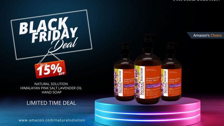Black Friday Deal! Up to 15% Off Natural Solution Himalayan Pink Salt Lavender Oil Hand Soap