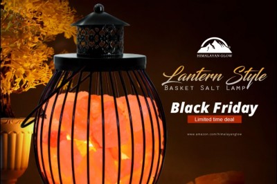 Black Friday Limited Time Deal Himalayan Glow Lantern Style Basket Salt Lamp