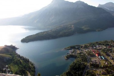 How long is Waterton Lake?