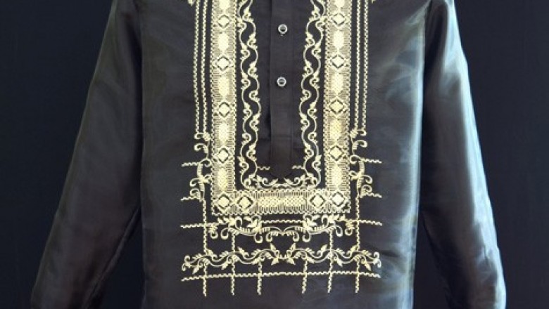 Black Organza Barong Tagalog