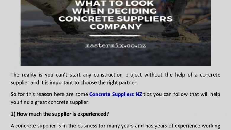 how to deciding concrete suppliers nz company
