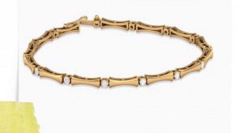 Modern Round Diamond Tennis Bracelet, Fancy Diamond Link Bracelet for Women, Stackable Rose Gold Wedding Bracelet