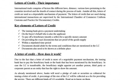 Letters of credit – Knowing the different types(Issuu)
