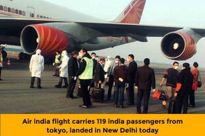 Coronavirus outbreak| Air india flight carries 119 india passengers from tokyo landed in New Delhi today