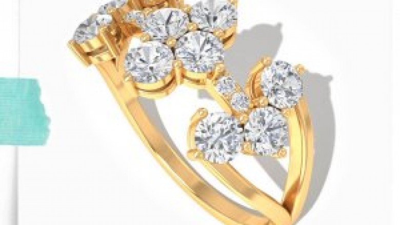 Antique Moissanite Cluster Ring, Unique Engagement Ring, Statement Bridal Wedding Ring, Gemstone Anniversary Ring, Promise Ring for Women