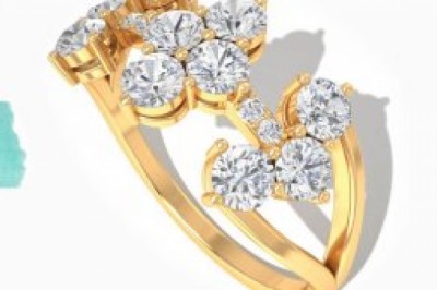 Antique Moissanite Cluster Ring, Unique Engagement Ring, Statement Bridal Wedding Ring, Gemstone Anniversary Ring, Promise Ring for Women