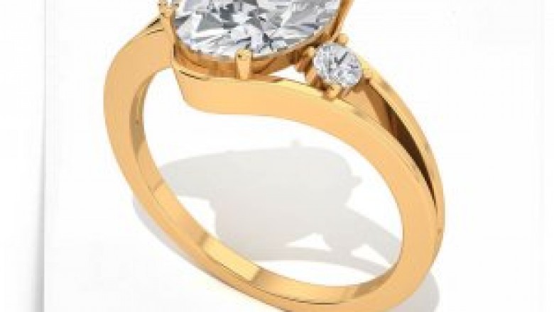 2Ct Moissanite Solitaire Engagement Ring, Gemstone Three Stone Ring, Wedding Statement Ring, 14kt Gold Promise Ring, Trilogy Promise Ring