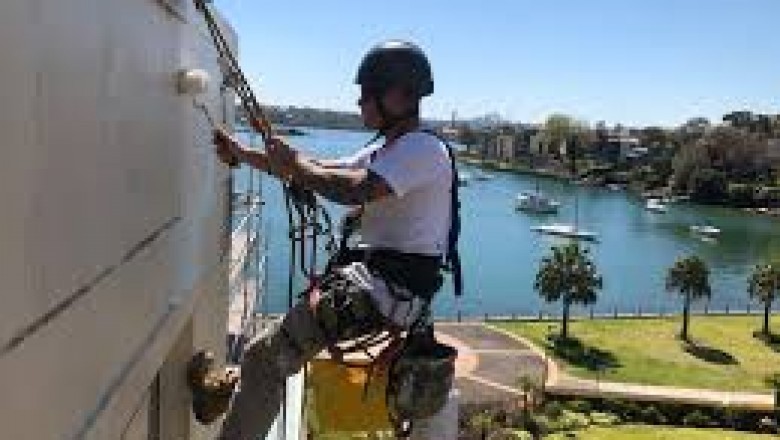 Abseiling painters