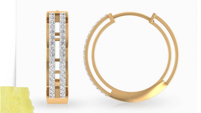Gold Hoop Earrings Small Custom Clip-on Earrings, Big Heart Pearl Earrings for Women