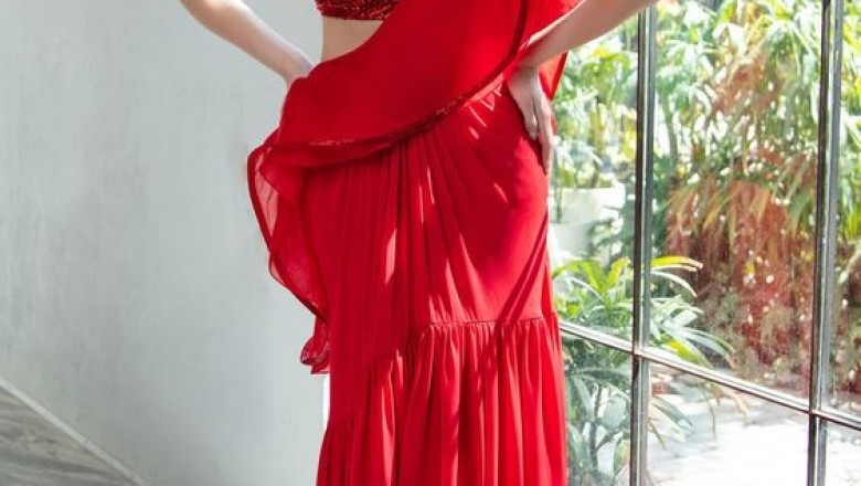 Buy Ruffle Saree Online Shopping at Fresh Look Fashion