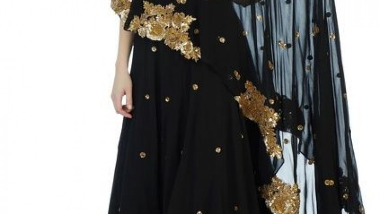 Cape Dresses - Cape Style Gown | Cape Anarkali Suits | Cape Sleeves Dress