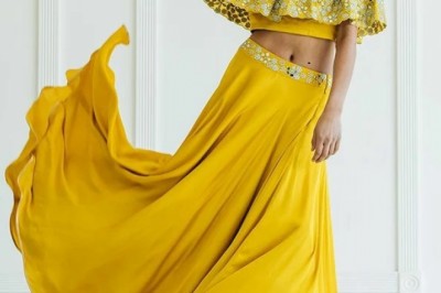 Crop Top And Skirt Lehenga | Long Skirt With Crop Top | Crop Top And Skirt | Crop Top Skirt Set