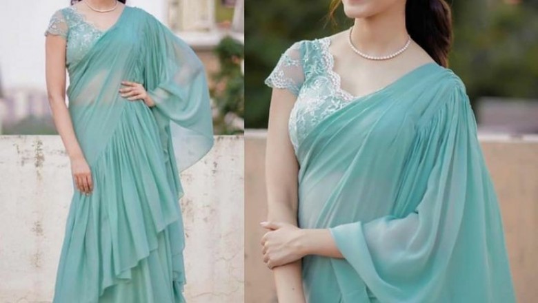 Ruffle Saree | Designer Frills Saree | Ruffle Saree Blouse | Frill Ruffle Saree | Fringe Saree