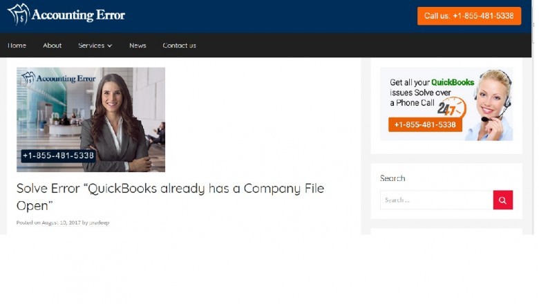 Can't open QuickBooks already has a company file open