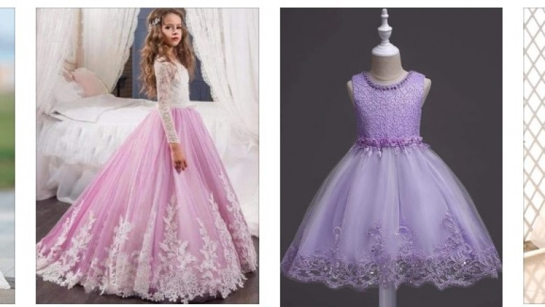Long Sleeves O Neck Flower Girl Dress