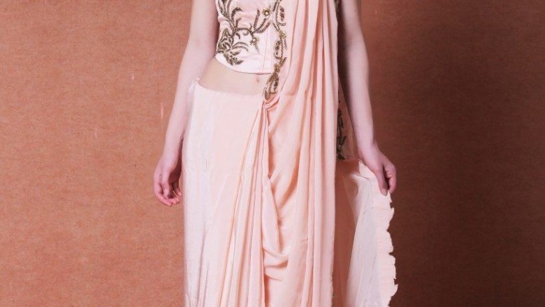 Stitched Saree Gown | Ready To Wear Saree | Saree Style Gown | Pre Draped Saree