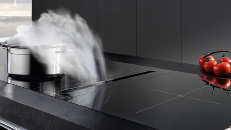 Designer Italian cooker, kitchen ceiling extractor hoods