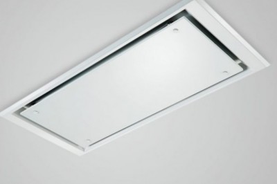 White Glass Ceiling cooker hoods | Eclipse Matt White ceiling hood