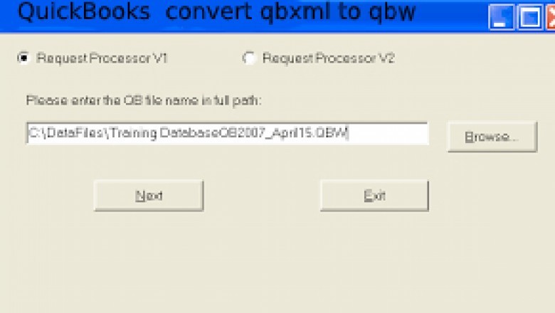 How do I convert a .qbxml file to a .qbw file?