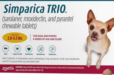 Simparica TRIO For Dogs Fast Flea and Tick Treatment