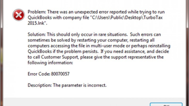 Quickbooks Error Code 80070057-accountingerrors