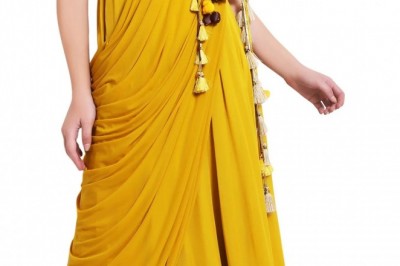 Buy Stitched Saree And Saree Gown Designer outfits at reasonable prices