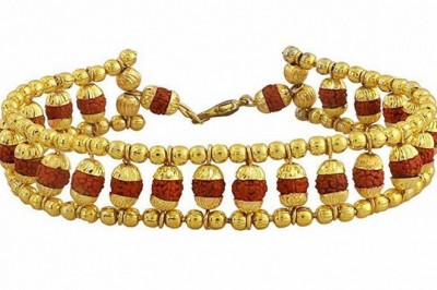Buy online gold chain Rudraksha Bracelet for men, ladies at best price