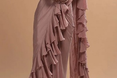 Ready Pleated Ruffle Saree And Stitched Ruffle Saree Buy Online at Reasonable Price