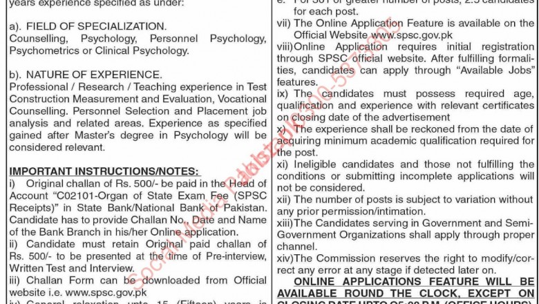 SPSC Jobs In Sindh Public Service Commission Hyderabad