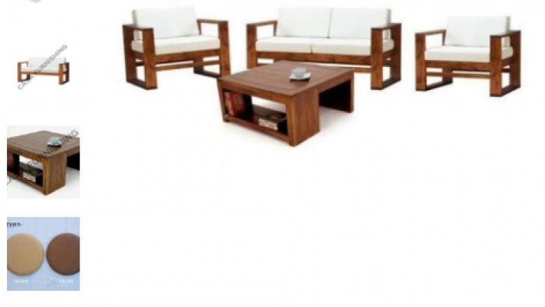 Contemporary Wooden Sofa | 2+1+1 With Center Table | Casa furnishing