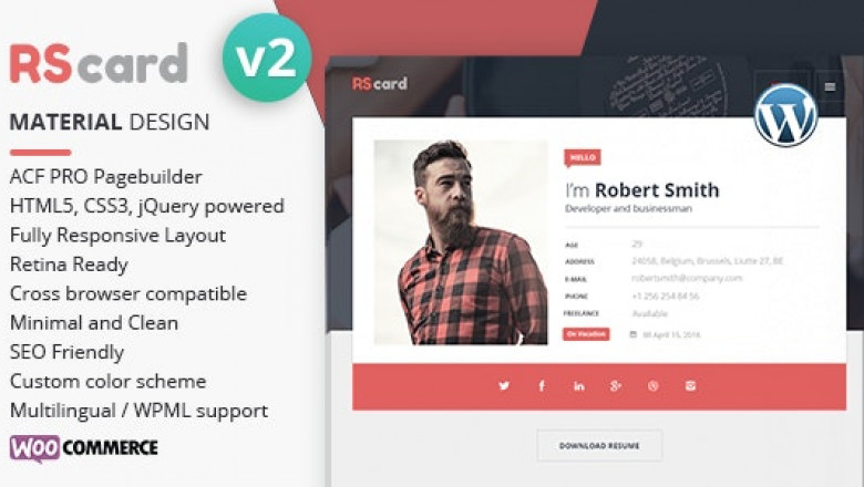Resume, CV & vCard Theme - Resume WordPress Theme