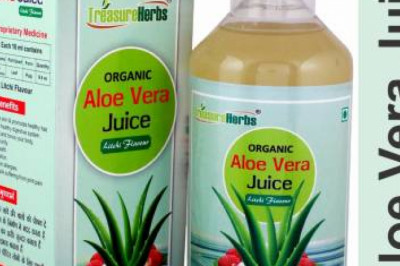 TreasureHerbs Organic Aloe Vera Juice with Litchi flavour 500 ml (500) -
