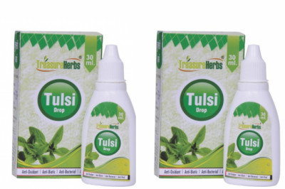 Treasureherbs-Panch Tulsi Ark Drops 30ml 2pac| pure &organic