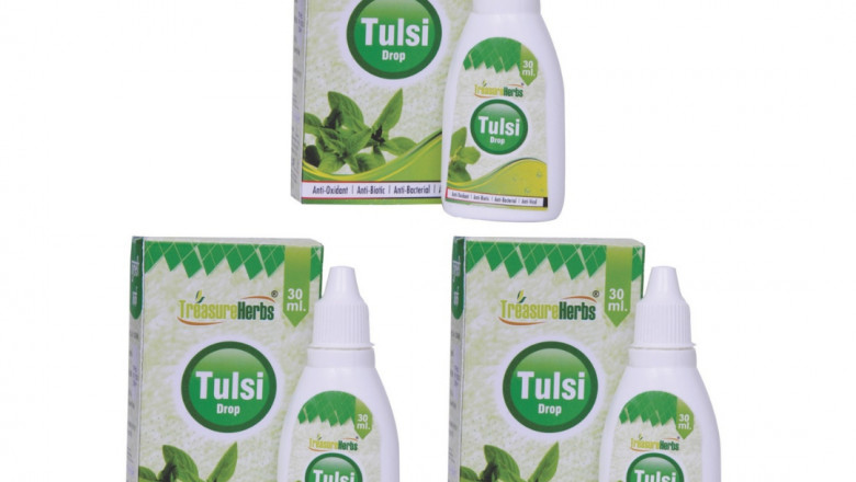 TreasureHerbs Organic Pure Panch Tulsi Ark Drops Immunity Booster 30ml Pack of 3 -