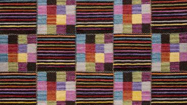 Hand Woven Stitched Look Kea Khema4 Brown/Multi Area Rug Carpet Sale