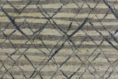Luxury Moroc Atlas Traditional Geometric Knotted Natural/Grey Area Rug Carpet