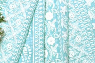 Blue Embroidered Fabrics
