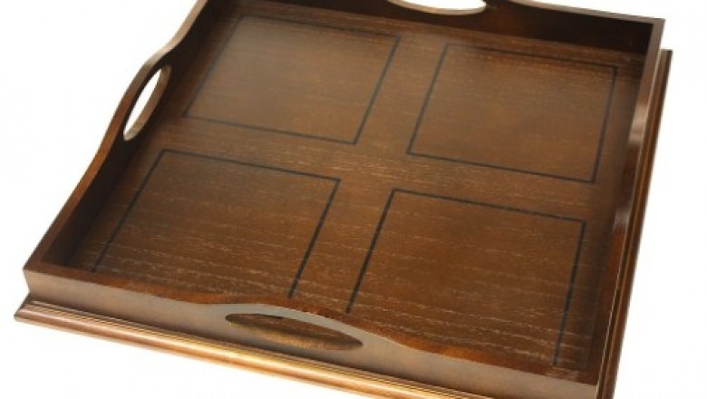 Wood Serving Tray with Handles