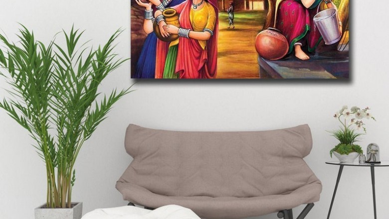 Women by the Well Painting Canvas Print, Canvas Wall Art, Home Office Decor, Printmyspace