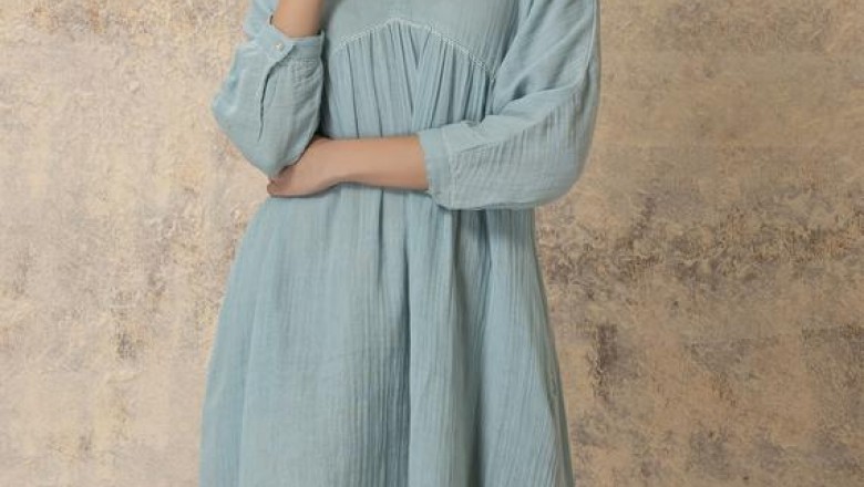 Asma Short handmade dress with side pockets made of 100% | Etsy