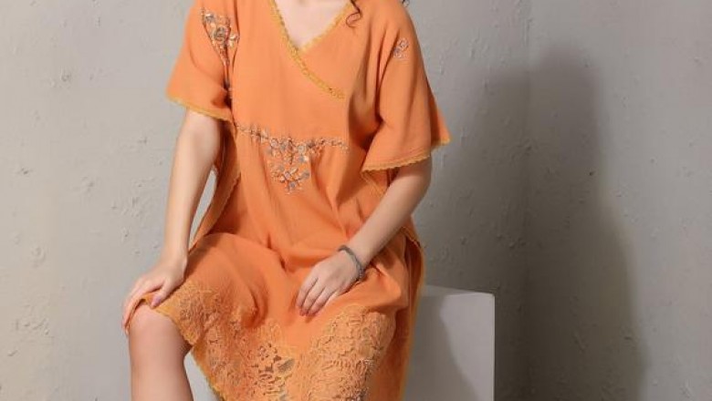 Lyla Chic Lace trimmed and embroidered handmade kaftan and | Etsy