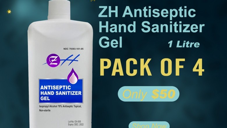ZH Antiseptic Hand Sanitizer Gel – (Pack of 4)
