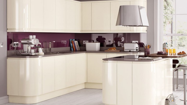 Replacement Kitchen Doors -Lucente Handless Cream Gloss Doors