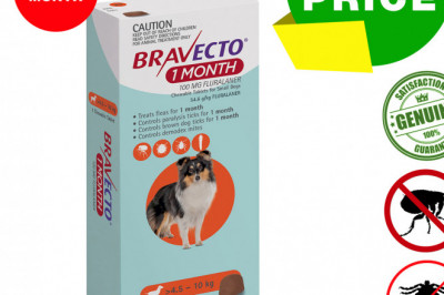 BRAVECTO 1 month chews Flea and Tick Control for 4.5 to 10 Kg dogs
